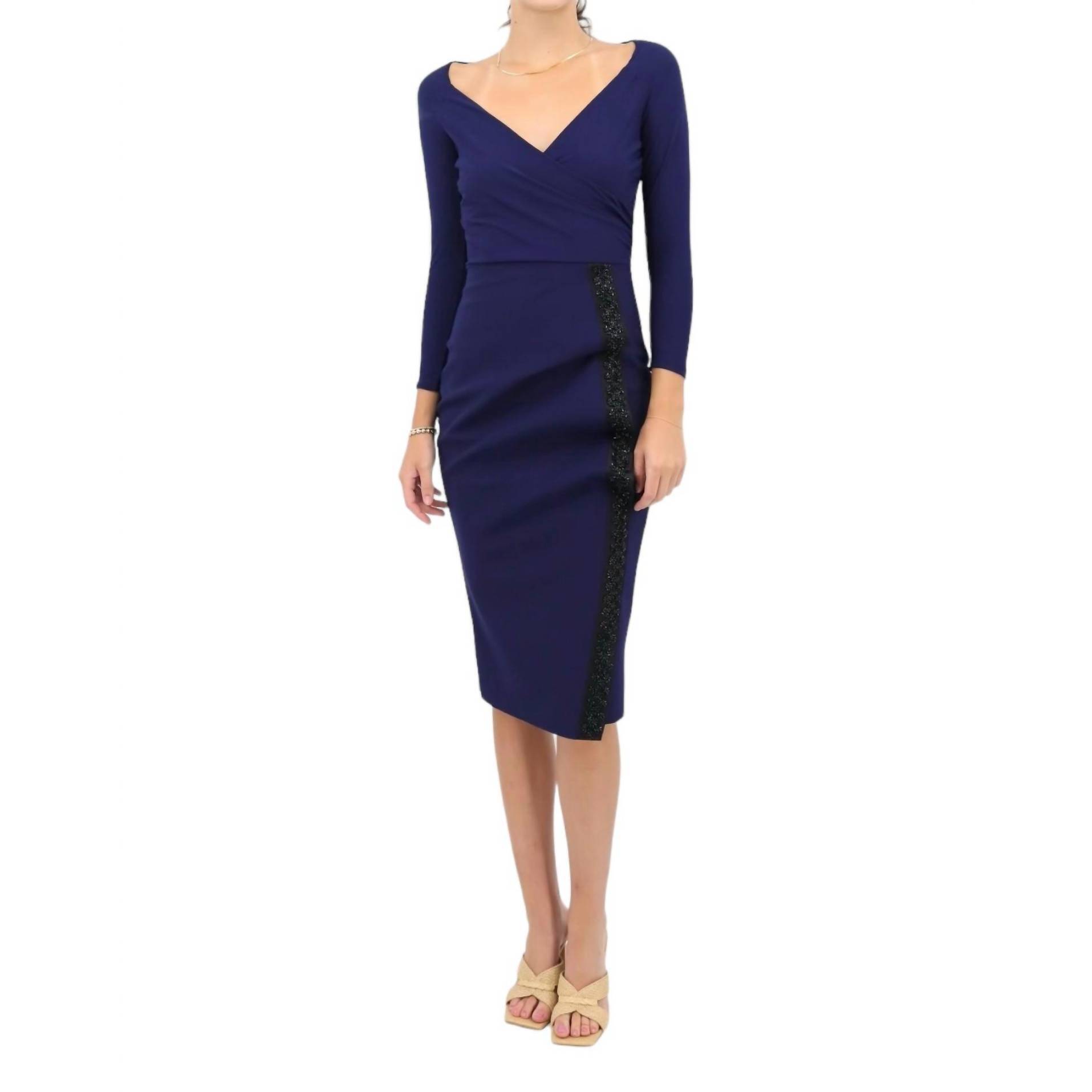 New Chiara Boni Nastina Cocktail Dress In Blu Notte